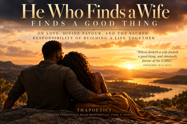 He Who Finds a Wife Finds a Good Thing — reflection on Proverbs 18:22, love, marriage and divine favour.